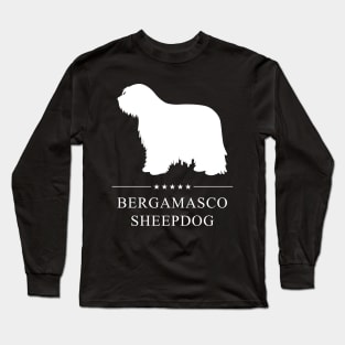 Bergamasco Sheepdog Dog White Silhouette Long Sleeve T-Shirt